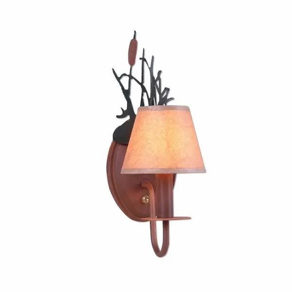 Diablo-Cattails One Light Wall Sconce in Cedar Green-Rust Patina