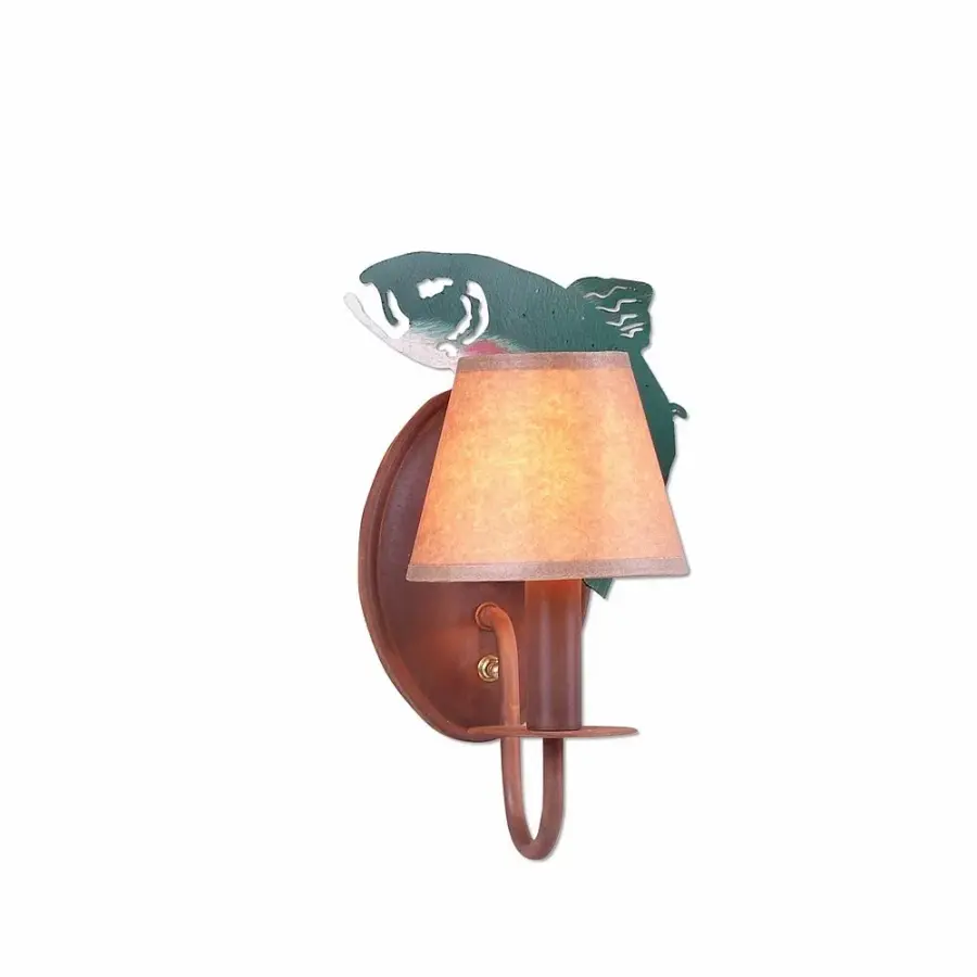 Diablo-Trout One Light Wall Sconce in Fish/Rust Patina