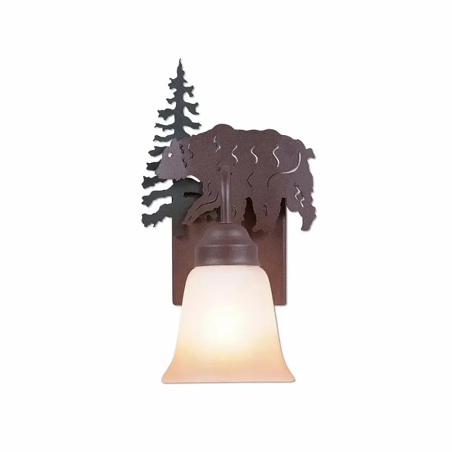 Wasatch Bear Forest Green One Light Wall Sconce