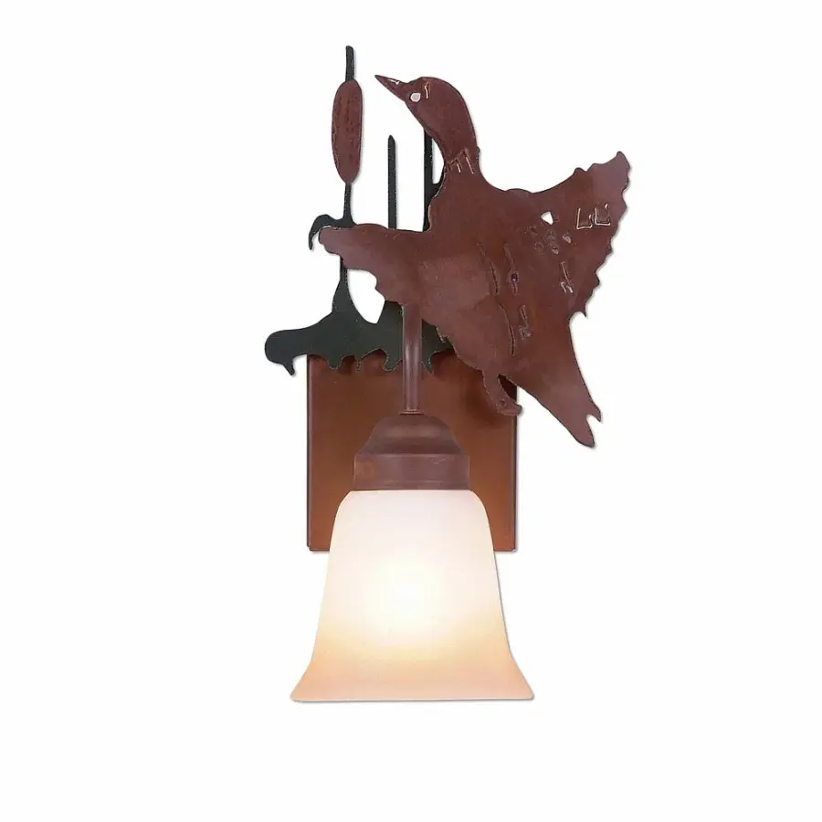 Wasatch-Loon Cedar Green/Rust Patina Wall Sconce