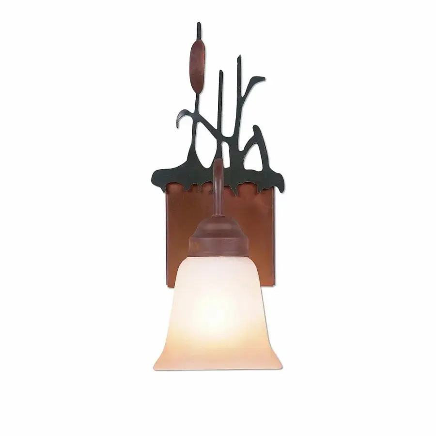 Wasatch Cattails Cedar Green Wall Sconce