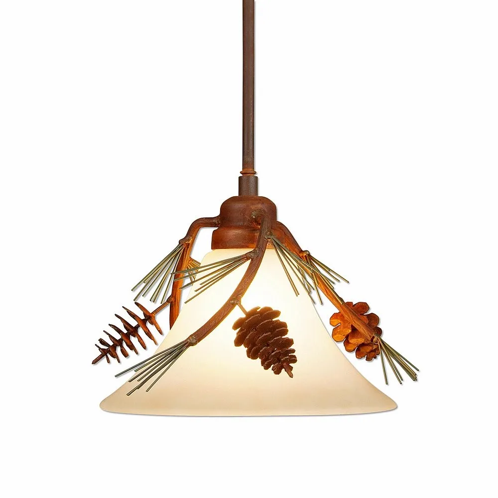 Cedarwood-Pine Cone One Light Pendant in Pine Green/Rust Patina