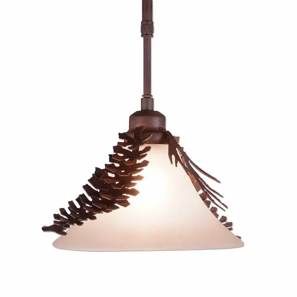 Cedarwood-Spruce Cone One Light Pendant in Rust Patina