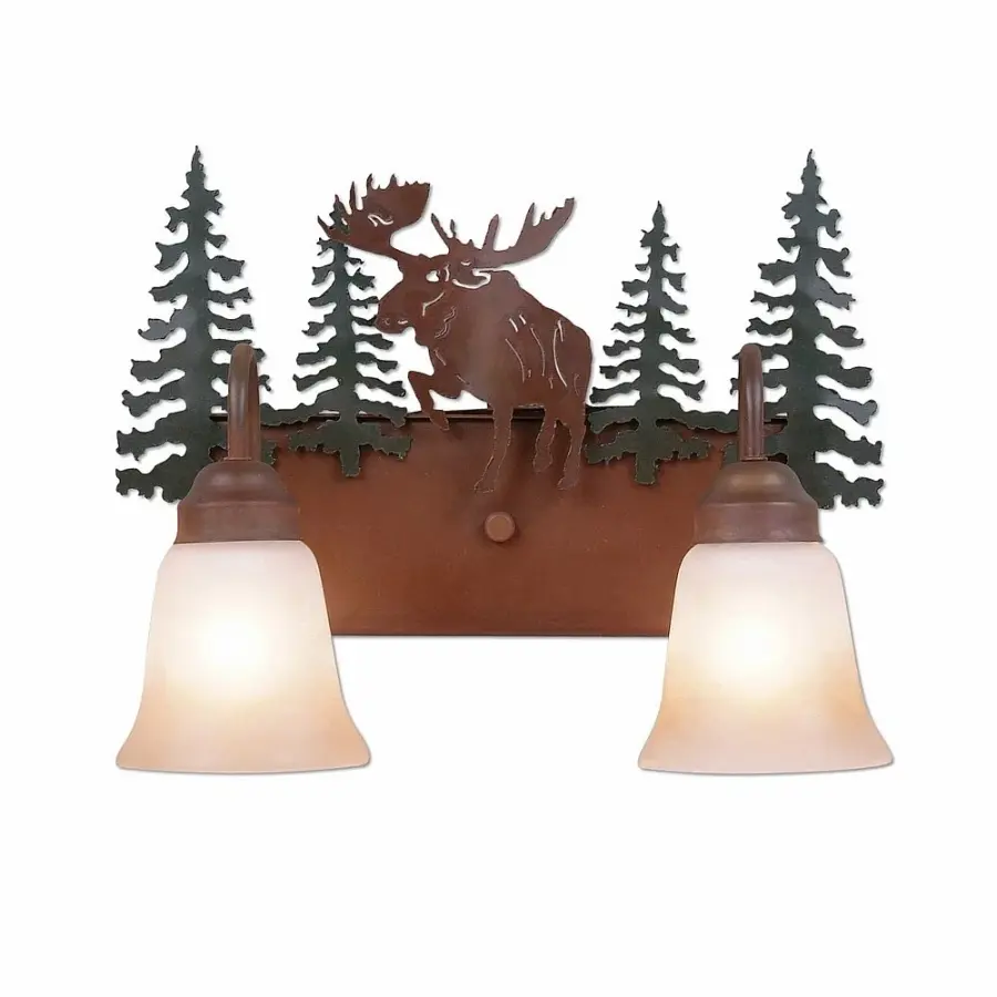 Denali-Alaska Moose Two Light Bath Vanity Light