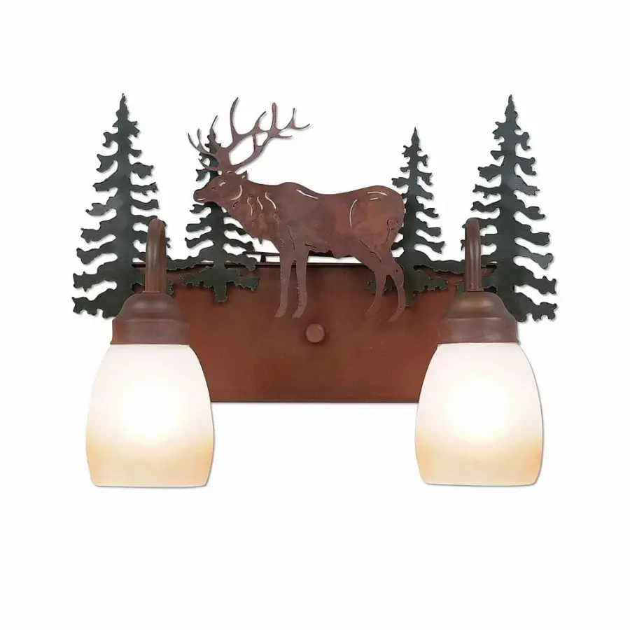 Denali-Valley Elk Two Light Bath Vanity Light