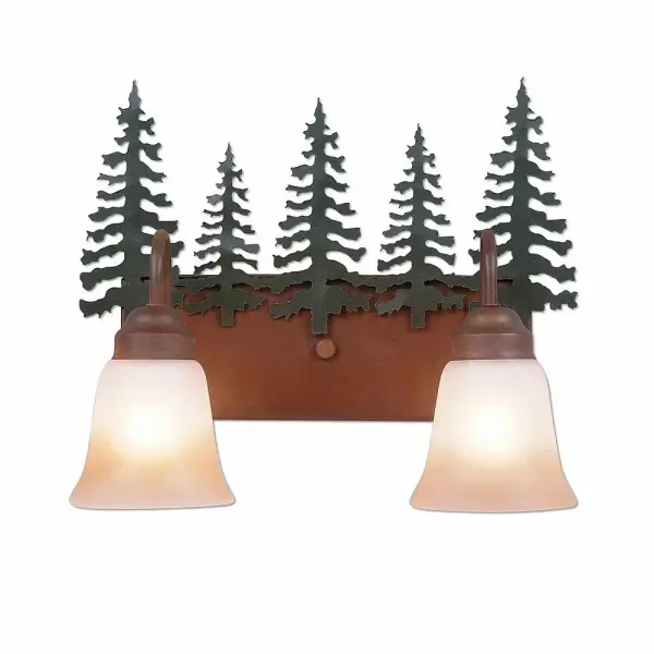 Denali Cedar Tree Two Light Bath Vanity Light