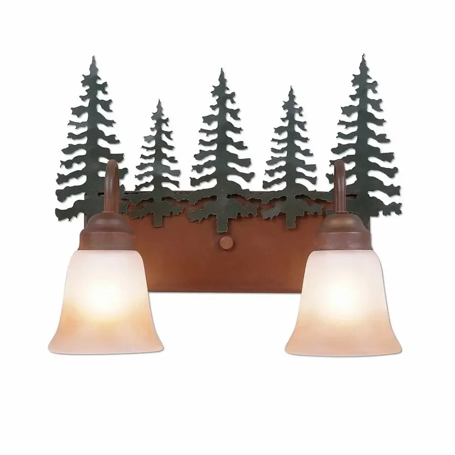 Denali Cedar Tree Two Light Bath Vanity Light