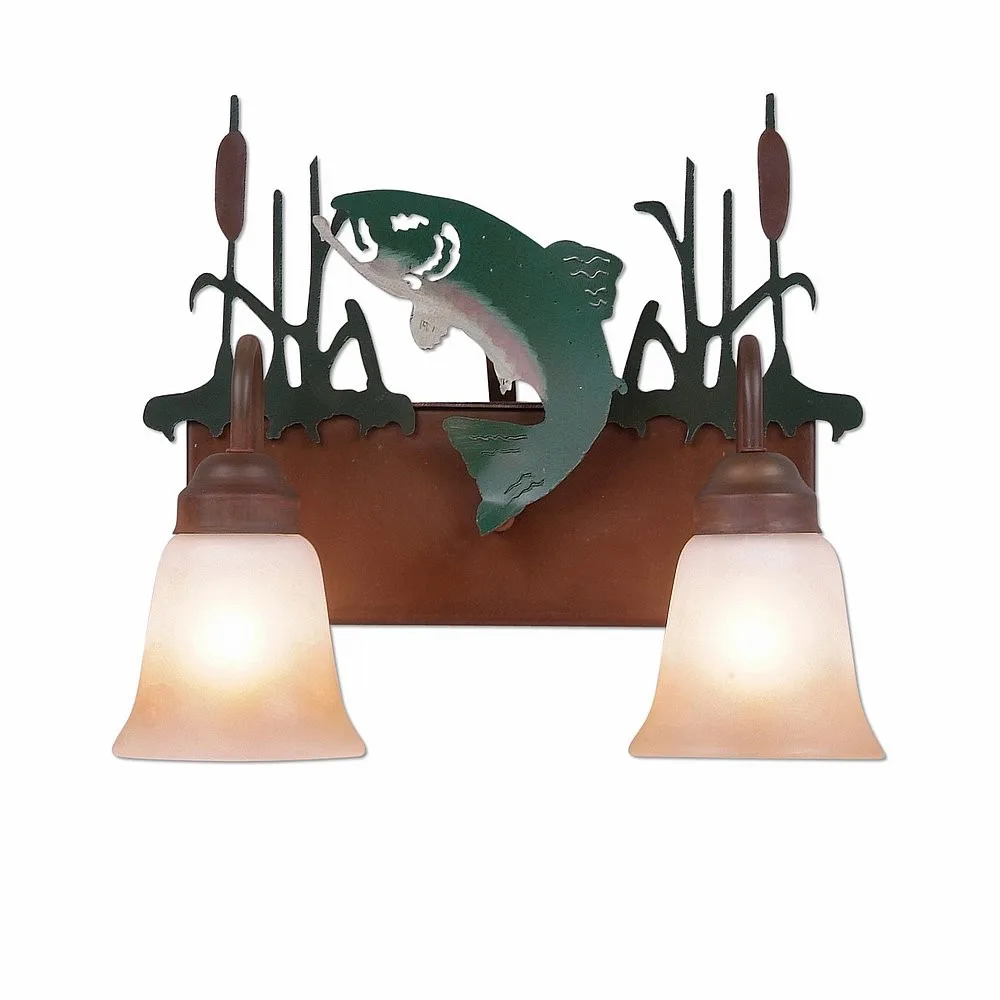 Denali-Trout Two Light Bath Vanity Light in Rust Patina