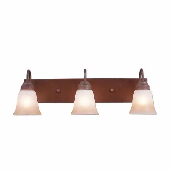 Denali Rustic Plain Three Light Bath Vanity Light