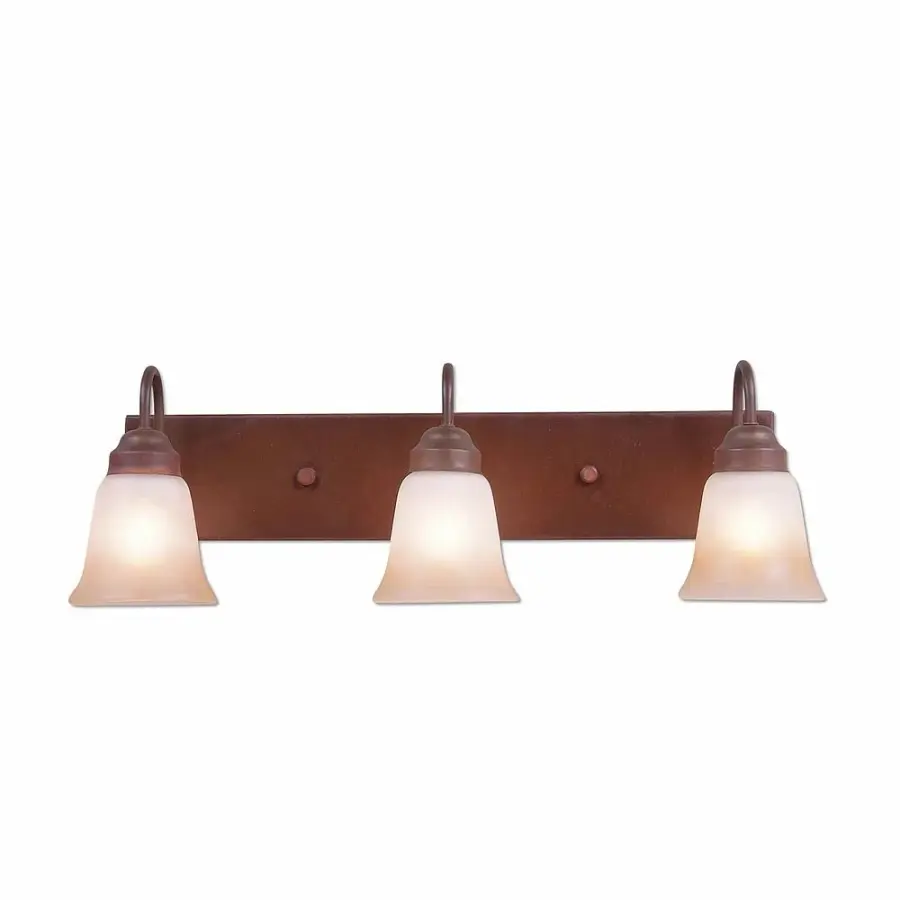Denali Rustic Plain Three Light Bath Vanity Light