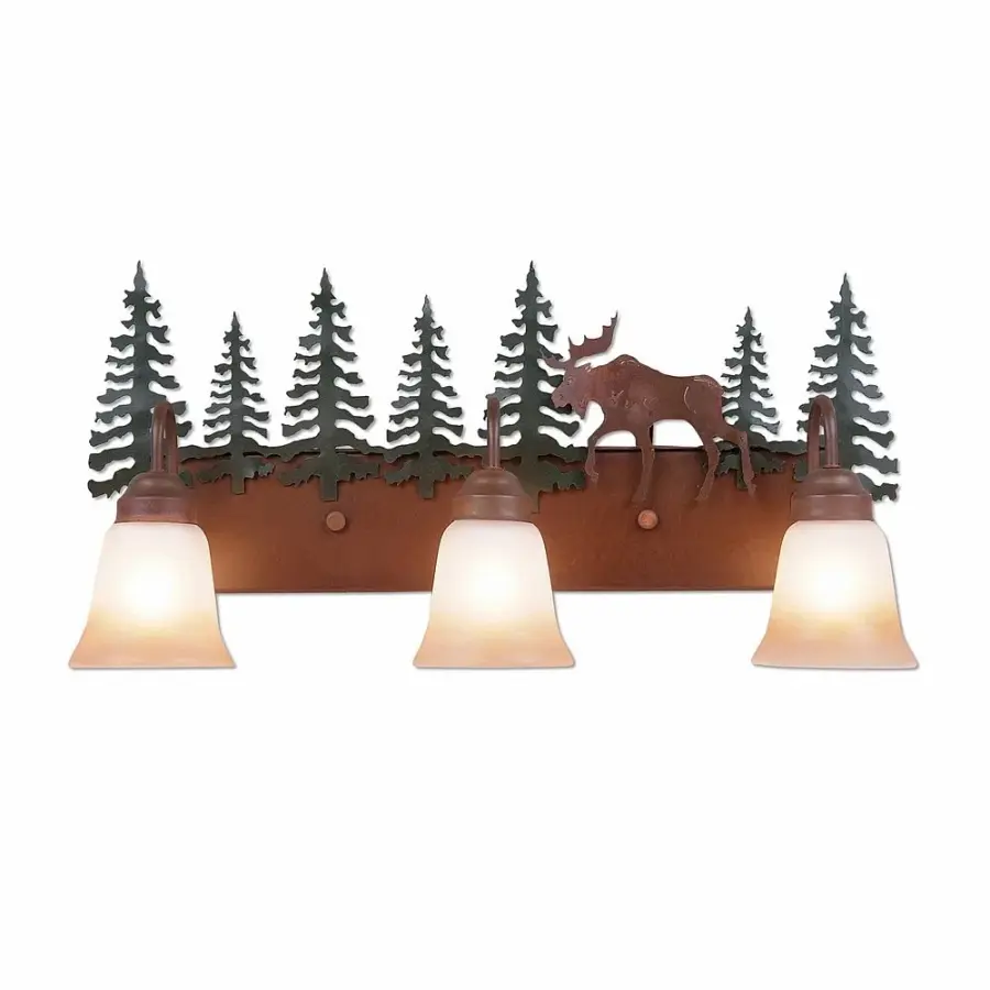 Denali Mountain Moose 3-Light Bath Vanity Light