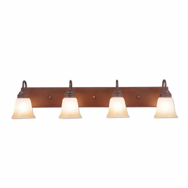 Denali Rustic Plain Four Light Bath Vanity Light