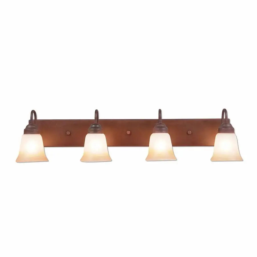 Denali Rustic Plain Four Light Bath Vanity Light