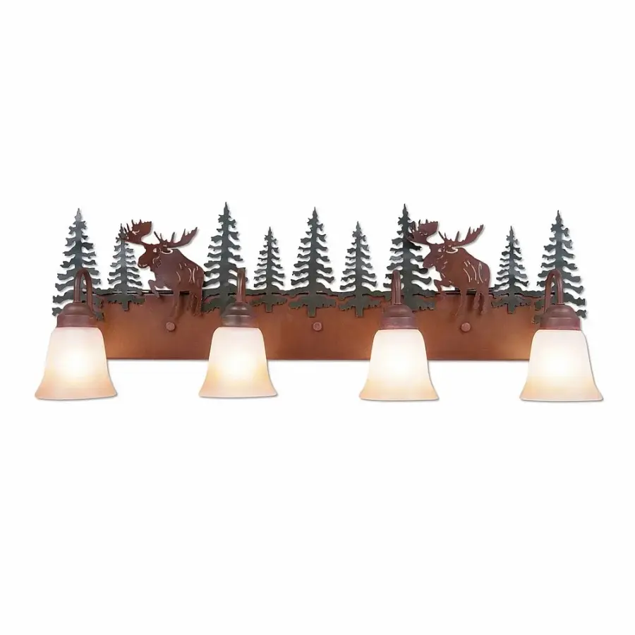 Denali-Alaska Moose Four Light Bath Vanity Light