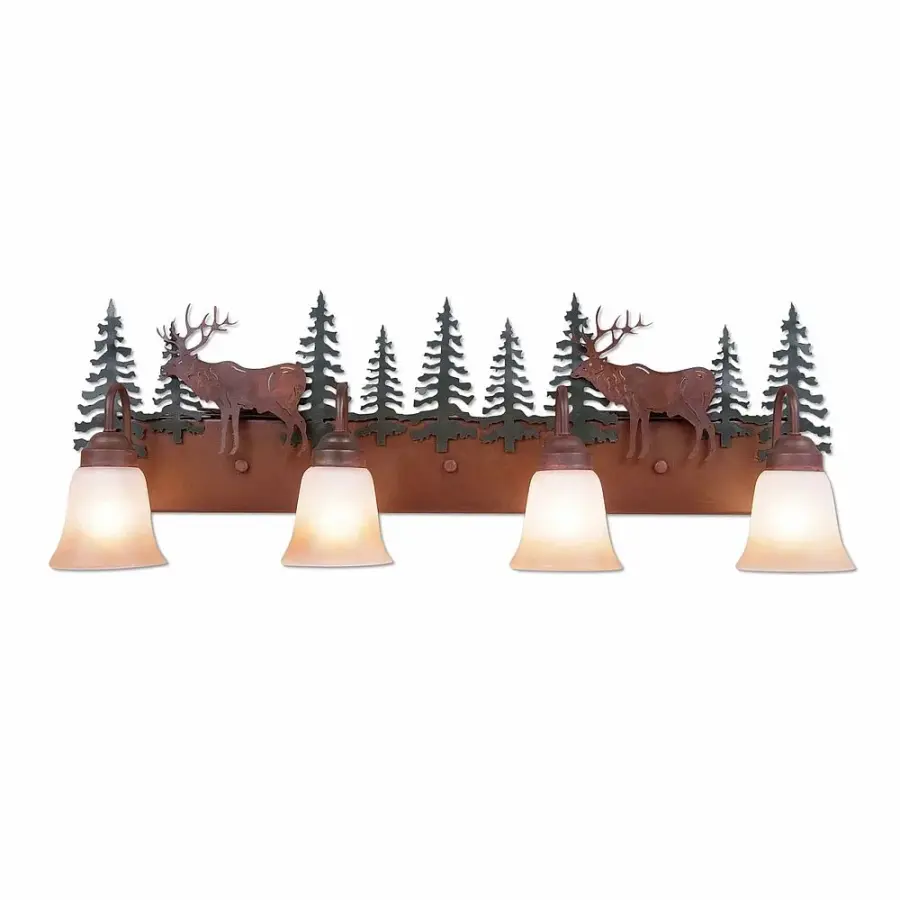 Denali-Valley Elk Four Light Bath Vanity Light