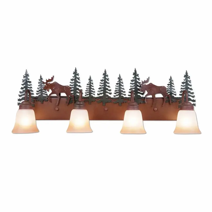 Denali Mountain Moose 4-Light Bath Vanity Light