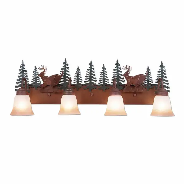 Denali Mountain Deer Four Light Bath Vanity Light