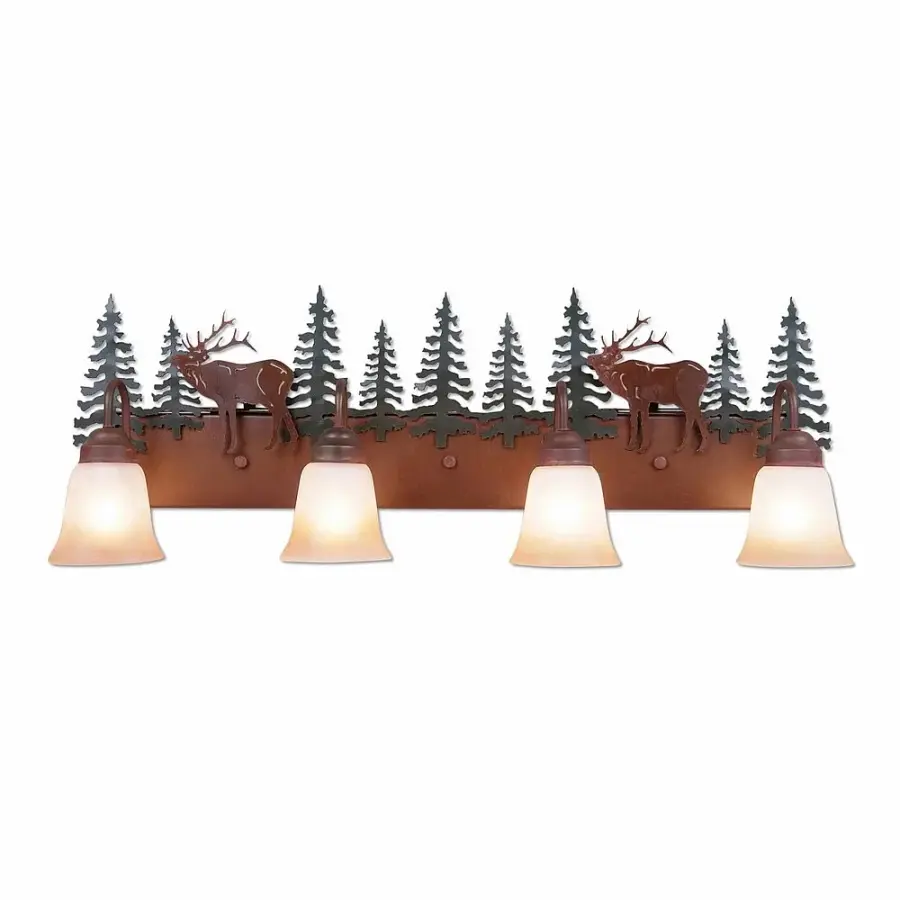 Denali Mountain Elk 4-Light Bath Vanity Light