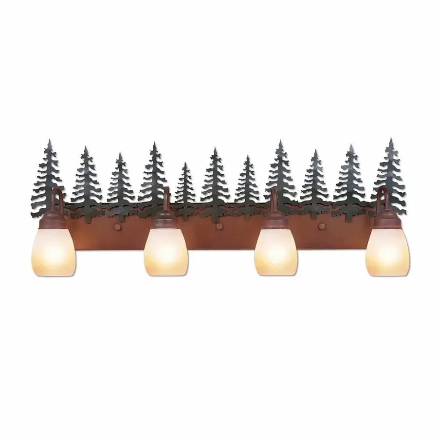 Denali Cedar Tree Four Light Bath Vanity Light