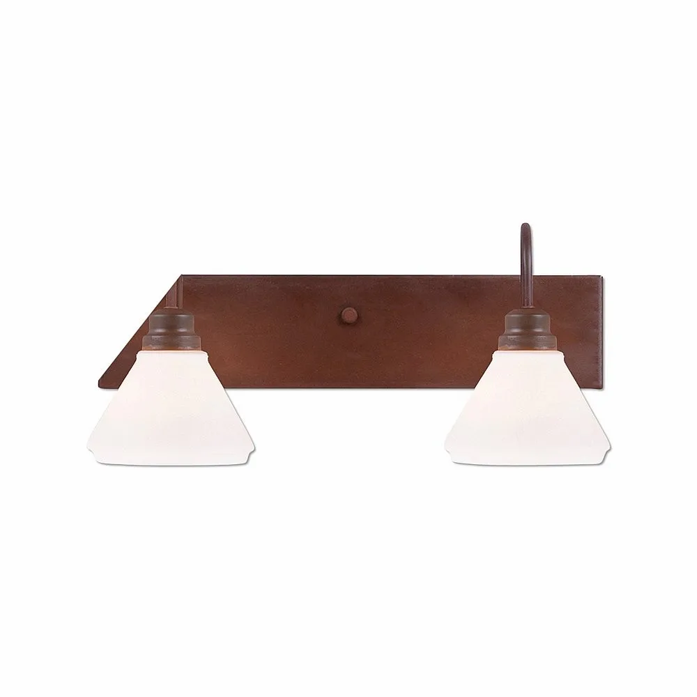 Cedarwood-Rustic Plain Two Light Bath Vanity Light in Rust Patina