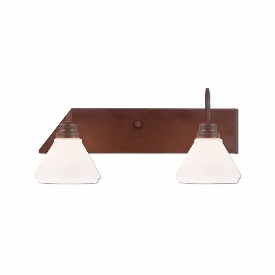Cedarwood Rustic Plain Two Light Bath Vanity Light