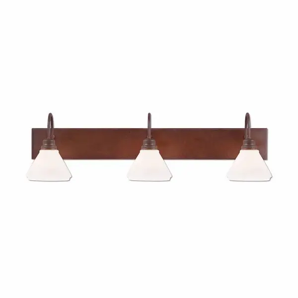 Cedarwood Rustic Plain 3-Light Bath Vanity Light