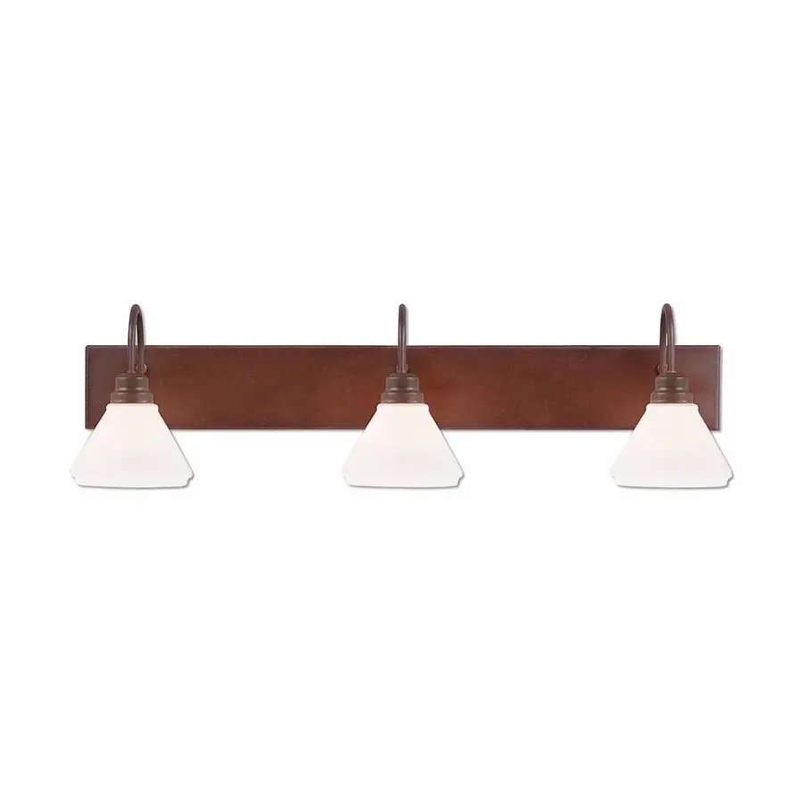 Cedarwood Rustic Plain 3-Light Bath Vanity Light