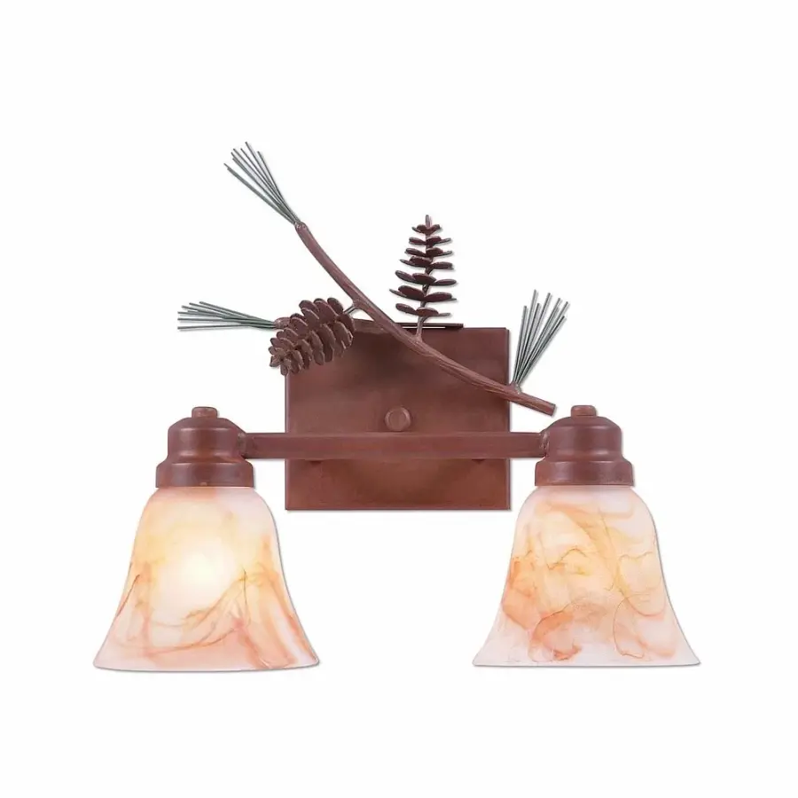 Parkshire Pine Cone Two Light Bath Vanity Light