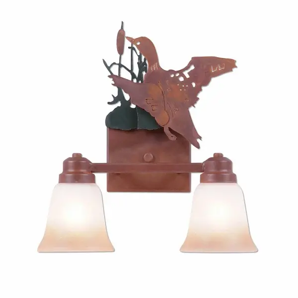 Parkshire-Loon Two Light Bath Vanity Light in Cedar Green/Rust Patina