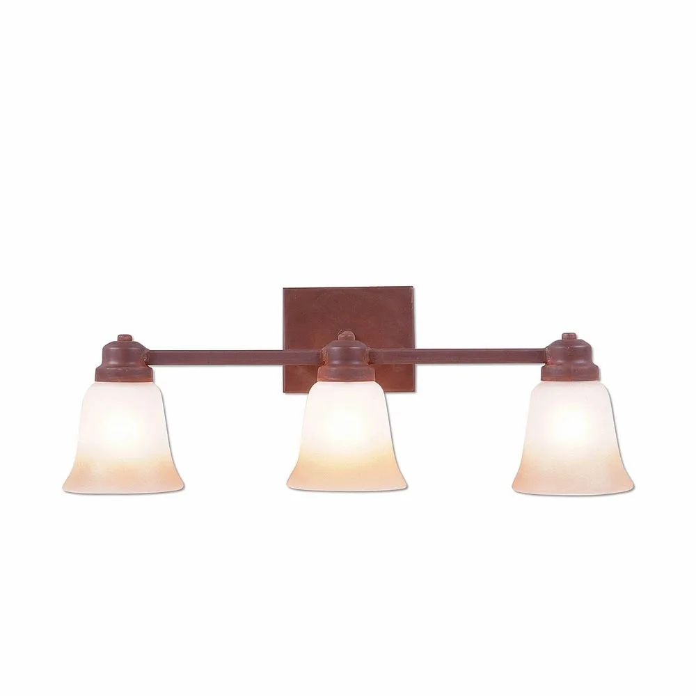 Parkshire-Rustic Plain Three Light Bath Vanity Light in Rust Patina