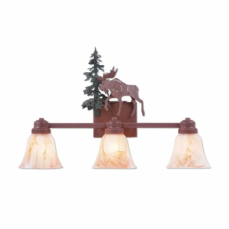 Parkshire Mountain Moose 3-Light Bath Vanity Light