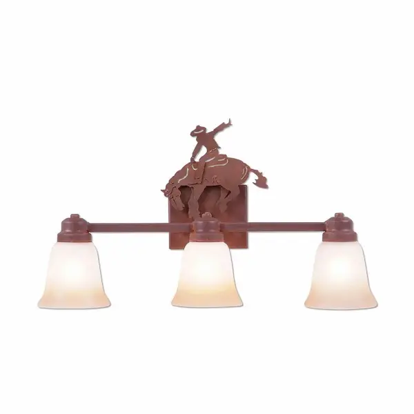 Parkshire Bucking Bronco Three Light Bath Vanity Light