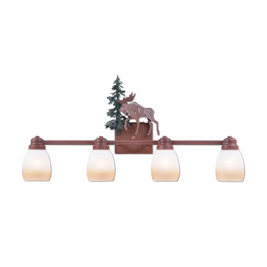 Parkshire Mountain Moose 4-Light Bath Vanity Light