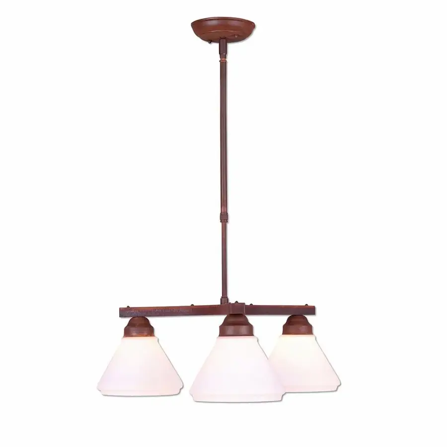 Cedarwood Rustic Plain Three Light Chandelier