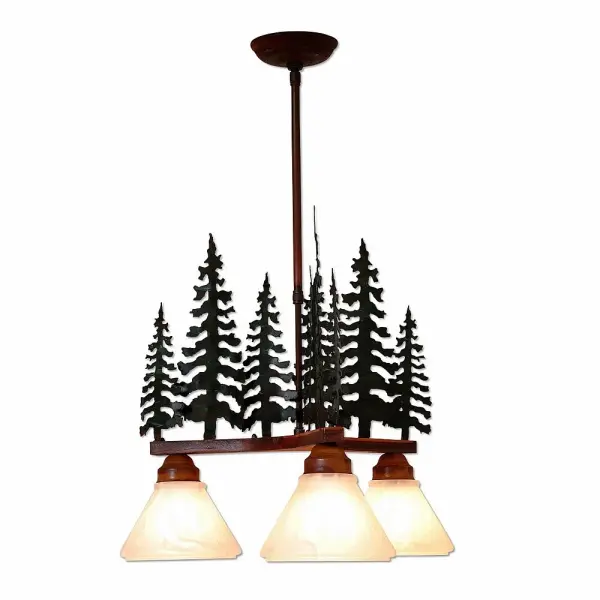Cedarwood Cedar Tree Three Light Chandelier