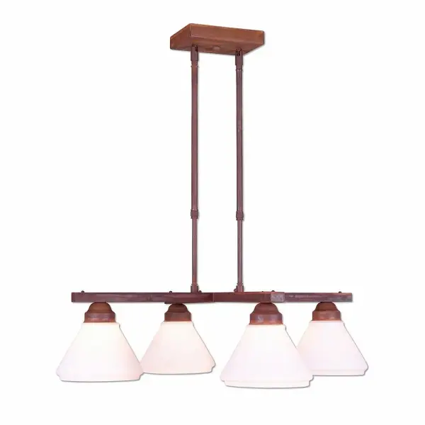 Cedarwood Rustic Plain Four Light Chandelier