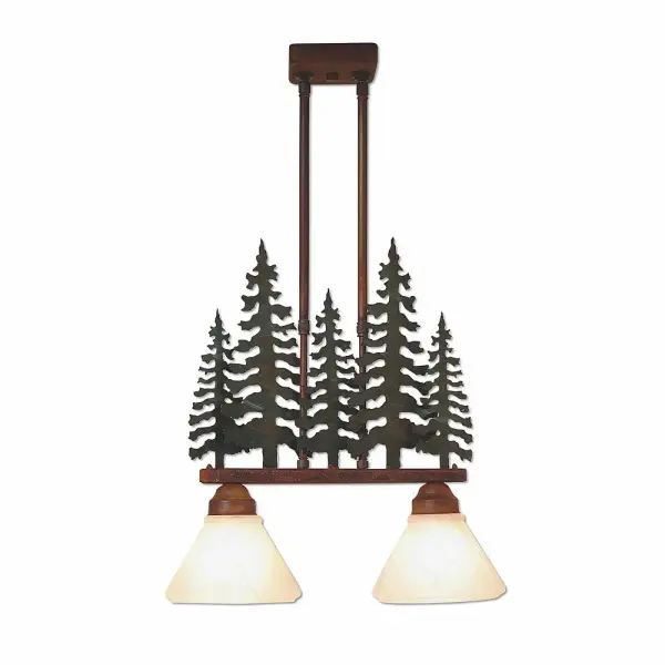 Cedarwood Cedar Tree Two Light Island Chandelier