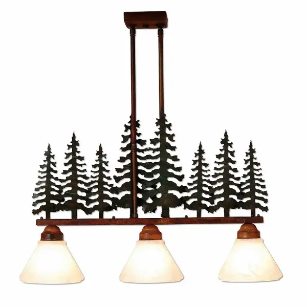 Cedarwood Cedar Tree Three Light Island Chandelier