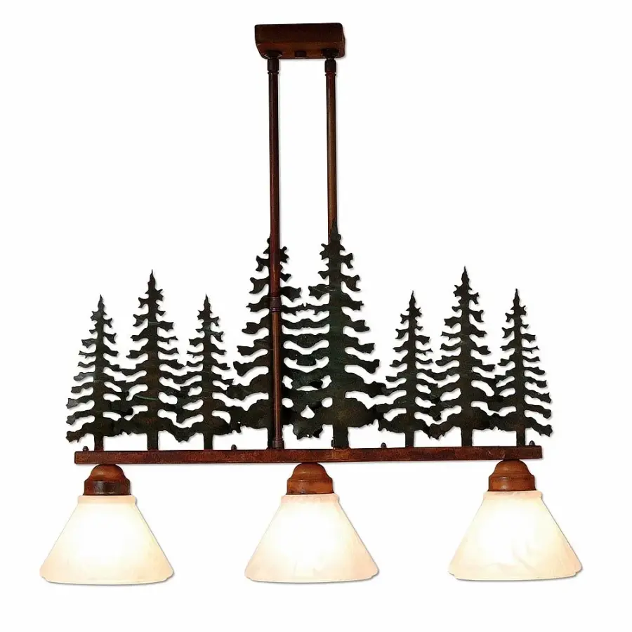 Cedarwood Cedar Tree Three Light Island Chandelier