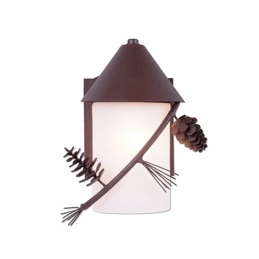 Denali Pine Cone Outdoor Wall Sconce in Rustic Brown