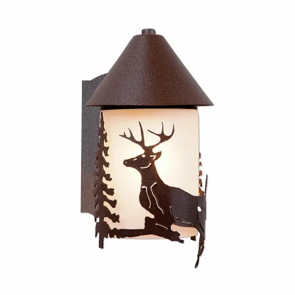 Denali-Deer One Light Wall Sconce in Rustic Brown