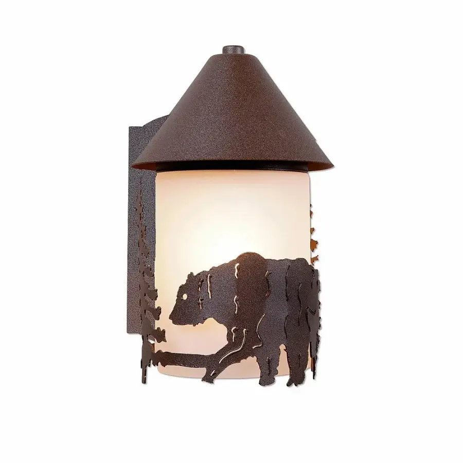 Denali-Bear One Light Wall Sconce in Rustic Brown
