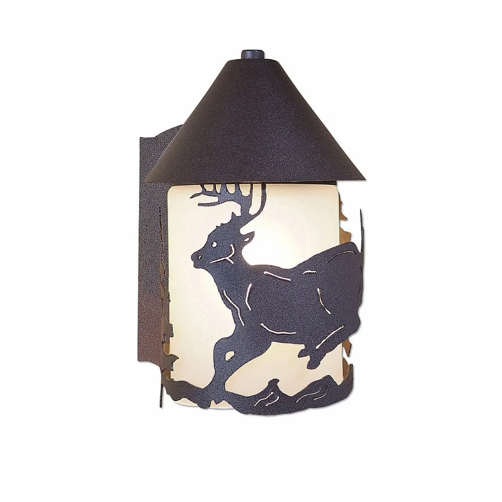 Denali-Mountain Deer One Light Wall Sconce in Rustic Brown