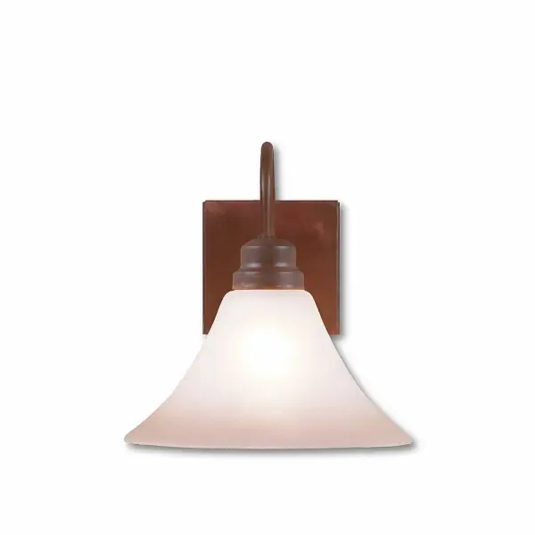 Cedarwood Rustic Plain One Light Wall Sconce in Rust Patina