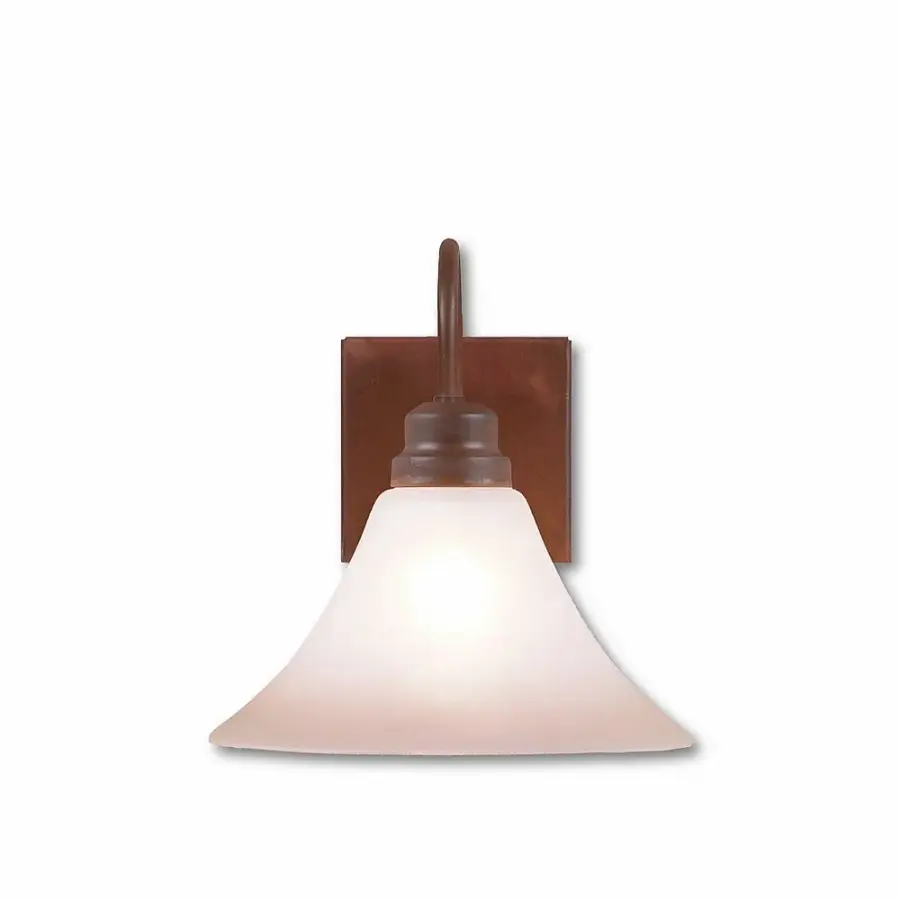Cedarwood Rustic Plain One Light Wall Sconce in Rust Patina