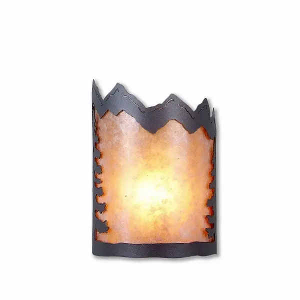 Cascade Rustic Plain One Light Wall Sconce in Gray Metallic