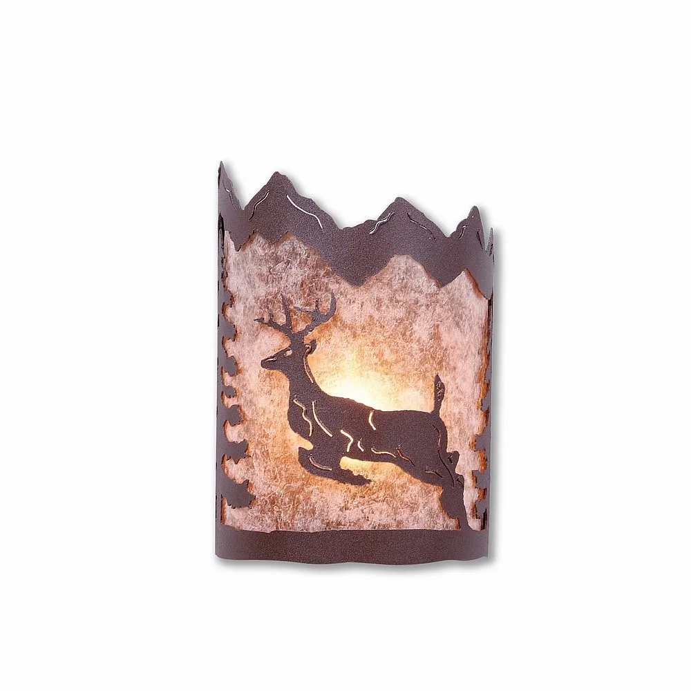 Cascade-Valley Deer One Light Wall Sconce in Rustic Brown