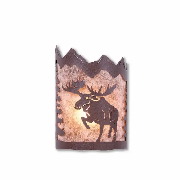 Cascade Alaska Moose Wall Sconce in Rustic Brown