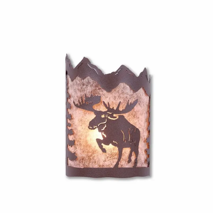 Cascade Alaska Moose Wall Sconce in Rustic Brown