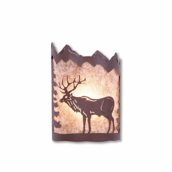 Cascade-Valley Elk One Light Wall Sconce in Rustic Brown